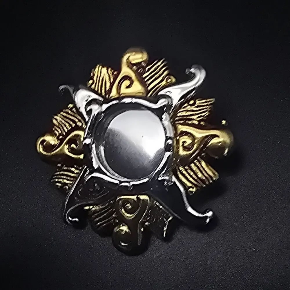 Danecraft Celestial Sunburst Brooch Sun Gold Tone Silver Tone 1990s